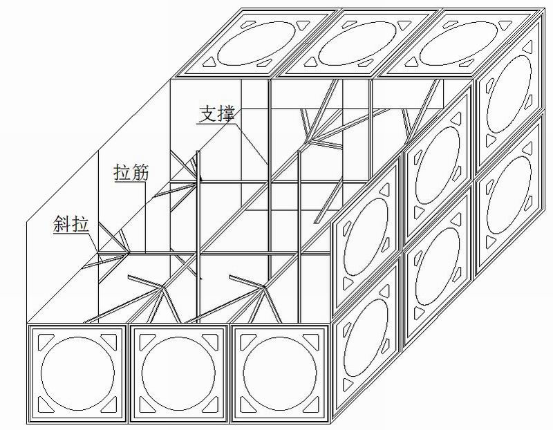 不銹鋼水箱（拉筋布置）